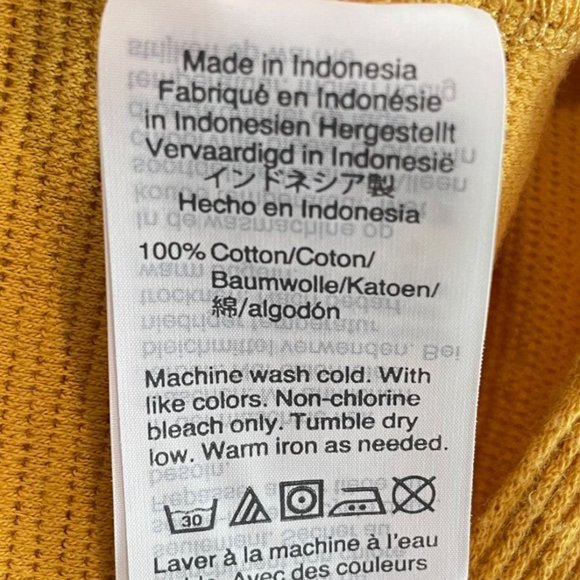 Madewell Texture & Thread Mustard Ribbed Front Tie Tank, S - Picture 8 of 10